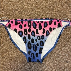 Bilabong Pink and Blue Ombré Leopard Print Bikini Bottom